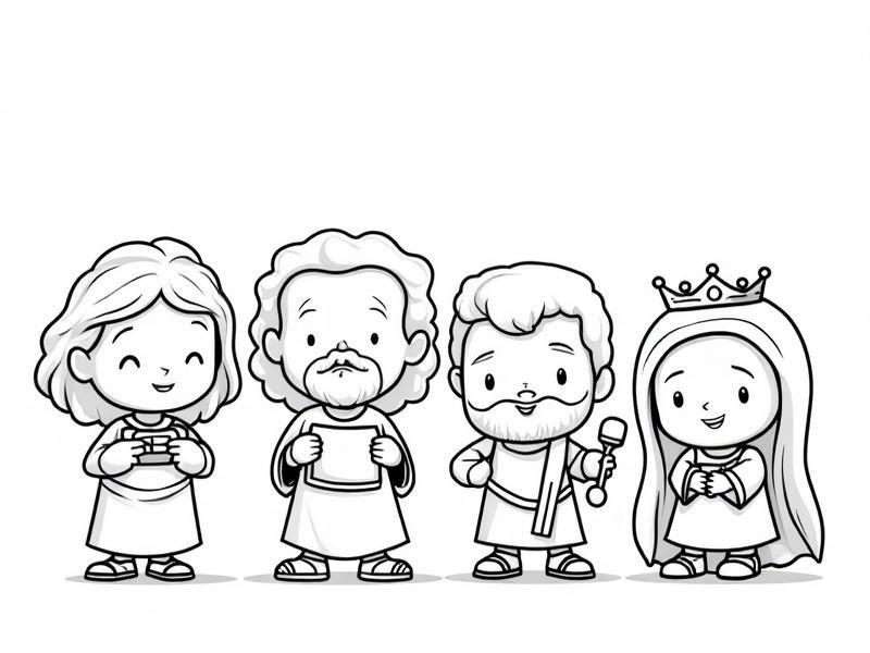 Vista previa de los dibujos para colorear con personajes bíblicos